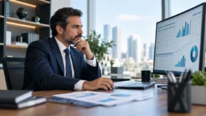 Especialista da Tributus analisando a apuração da DeRE de uma factoring